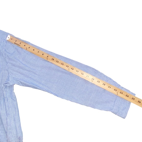 Goodfellow & Co Blue White Striped Button Down Cotton Shirt - Men’s XL - Picture 5 of 11